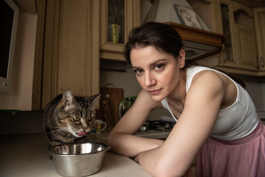 «Женщина с котом», окончание съемок